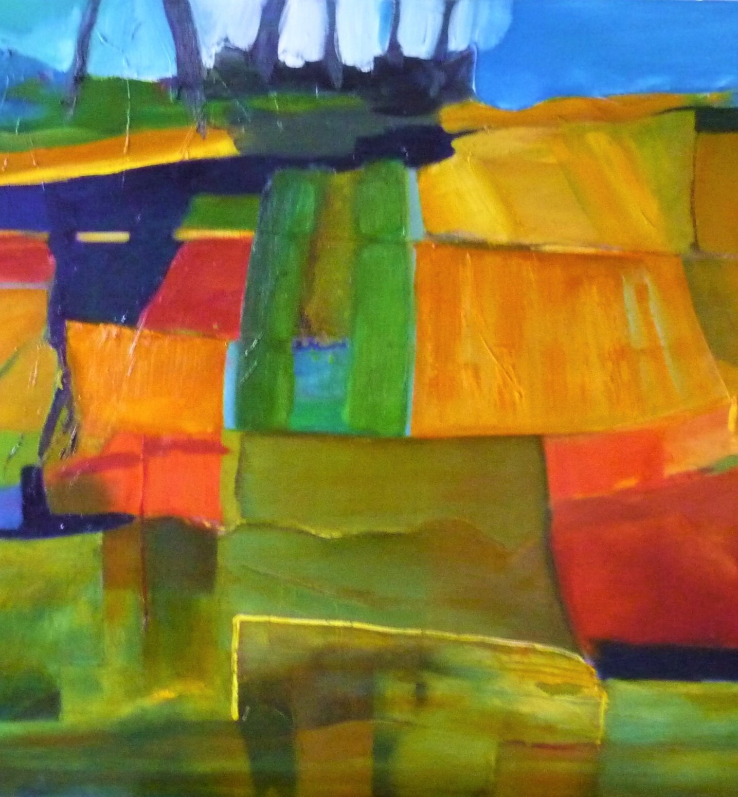 Land, olieverf op linnen, 120x100 cm