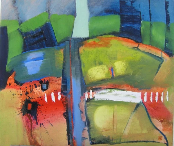 Landschap met weg, 2006, 100x80