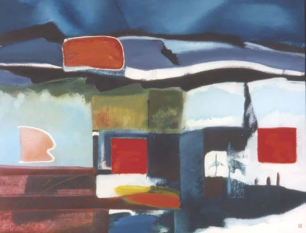 Landschap met sneeuw, 2001, 120x80 cm, olieverf