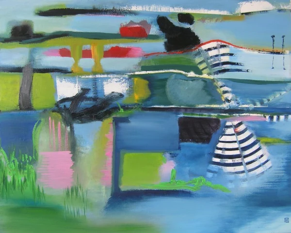 Fietsen in Holland, 2007, 100x80