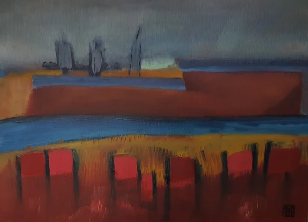Avondlandschap 40x30