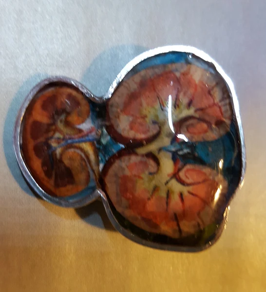 Broche, zilver met giethars