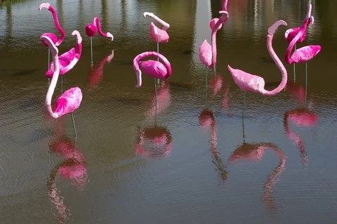 Flamingo's, groepswerk Pinkst'art 2009